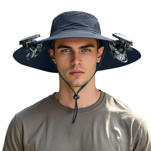 Chapeau de soleil pour homme avec ventilateur léger pour randonnée et pêche