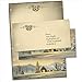 Glöcknerhütte 25 Sets Weihnachtsbriefpapier mit Umschlag ohne Fenster, Weihnachtspapier A4