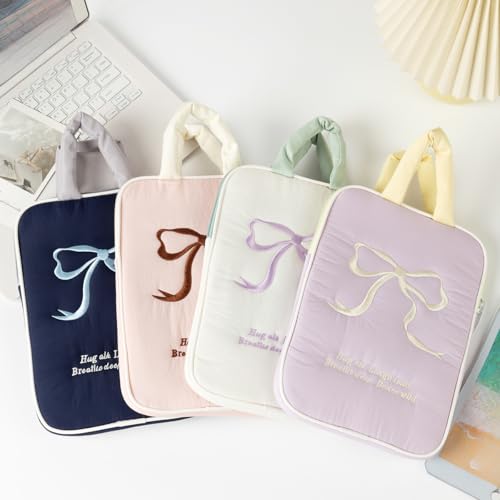 Funda para laptop rosa con lazo bordado 13 pulgadas miniatura 4