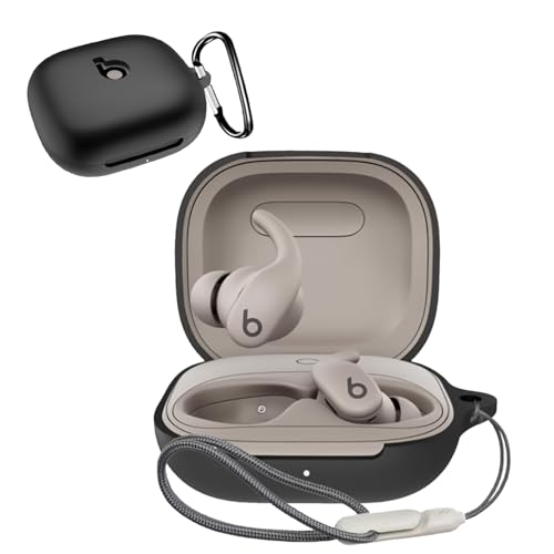 For Beats Powerbeats Fit �P�[�X �J�o�[ �i�J���r�i�t��+�X�g���b�v�t�� �j �V���R�����[ �����h�~ �L�Y�h�~ �ϏՌ� �����[�d�\ �h�� �h�o Beats Powerbeats Fit �p �P�[�X �J�o�[�i�u���b�N�j
