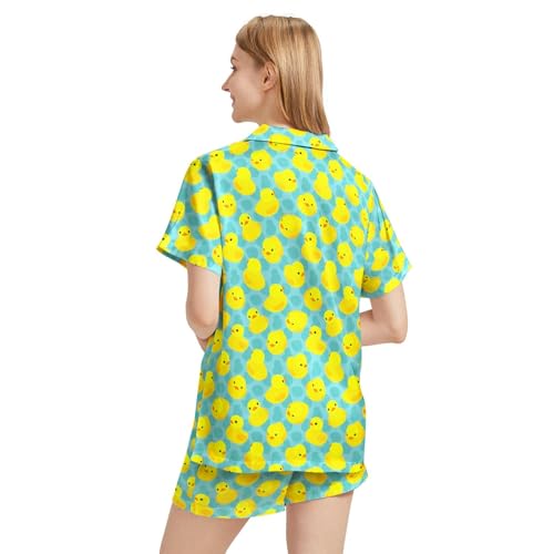 2 Piece Pjs Womens Button Down Pajamas Set Short Sleeve Soft Sleepwear2