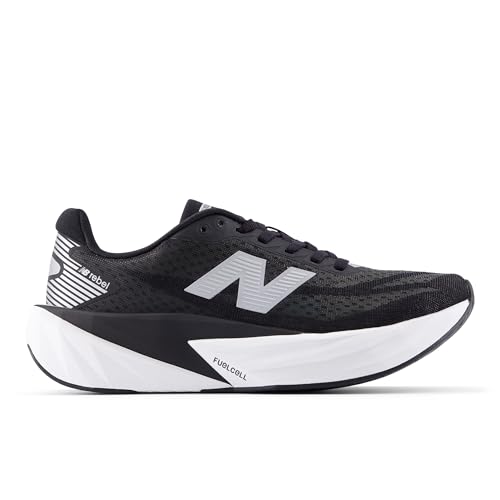 New Balance New Balance Women's FuelCell Rebel V5 Running Shoe, Black/White/Silver Metallic, 9.5 M