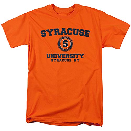 Syracuse University Official Circle Logo Short Sleeve Mens Cotton T-Shirt,Orange, Large