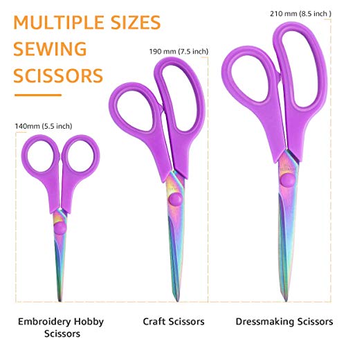 Ezakka Scissors, Fabric Scissors Sewing Scissors Craft Scissors Heavy Duty Right Handed Scissors Set For Arts, Home, Office #TOP4