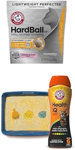 Bundle of ARM & HAMMER Hardball Lightweight Easy Platinum Multi-Cat Clumping Litter, 8.5LB Bag + Health IQ Cat Litter Additive, with Color Changing Health Indicators, Works with Most Litter, 10 oz