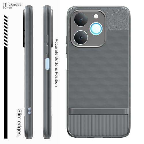Image of Pikkme Back Cover for Realme P4 Lite 4G Camera Protection 3D Hexa Cube Design Silicone Protective Bumper Case (Grey)