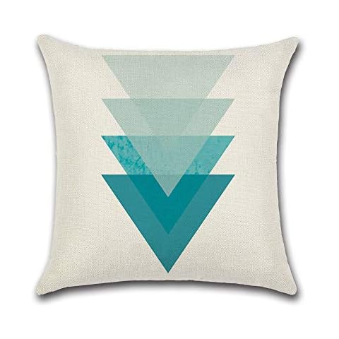 Geometric Cushion Covers Cotton Linen Pillow Cases Sofa Seat Lumbar Pillow Covers Without Filler 45x45cm/18x18 inch Decorative Pillowcase for Cafe Office Home Christmas (B) Cover