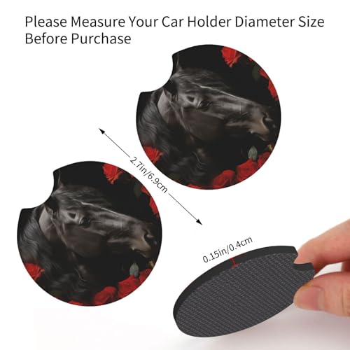 Portavasos para auto 2 piezas redondo negro de neopreno miniatura 2