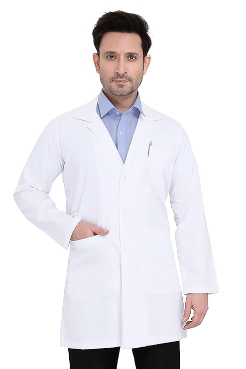 medisky Doctor's Apron Lab Coat Full Sleeves - Unisex Coat - White-picture-33