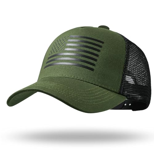 Image of Oversize XXL American Flag Trucker Hat Sport Snapback Hat, Large Size Breathable Mesh Baseball Cap for Men Big Head