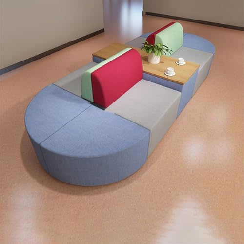 Circular Modular Curved Sofa - Creative Free Combination Seating Set for Hotel Lobby, Office, Restaurant, Library, Waiting Room -