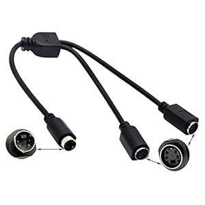 zdyCGTime S-Video 4-pins Mini DIN Y Splitter Connector Kabel 4-pins Mini DIN S-Video Mannelijk naar 2 Vrouwelijke Y Splitter Extension Adapter Kabel voor SVHS/S-Video Kabel (28CM/11Inch)