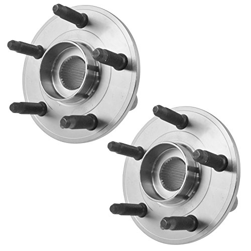 Image of TRQ Font and Rear Wheel Bearing and Hub Assembly Set 2 Piece Compatible with 10-15 Chevrolet Camaro LT Manual Transmission 10-15 Camaro LS Manual Transmission 10-11 SS Automatic