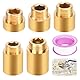 5 Stück Hahnverlängerung 1/2 Zoll, 1/2 Zoll Verlängerung x 10mm/15mm/20mm/25mm/30mm, Messing Hahnverlängerung, Gewindeverlängerung Verlängerung Fitting für Wasserhähne Eckventile