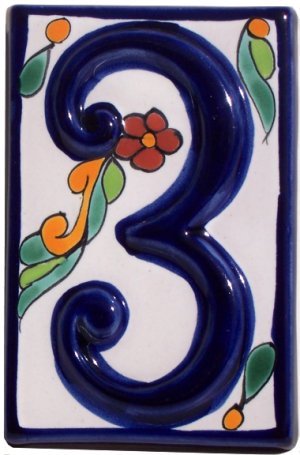 Colonial Talavera Ceramic House Number Three