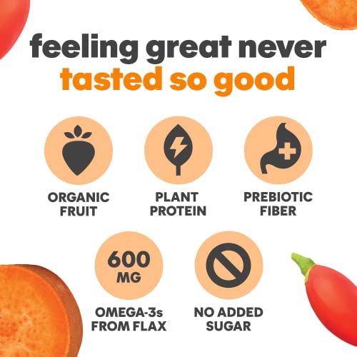 NOKA Superfood Pouches (Sweet Potato Goji) 6 Pack | 100% Organic Fruit And Veggie Smoothie Squeeze Packs | Non GMO, Gluten Free, Vegan, 5g Plant Protein | 4.2oz Each - Thumbnail 3