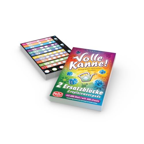 NSV Volle Kanne Würfelspiel 2 Ersatzblöcke mit 100 Blatt  je 50  beidseitig Bedruckt