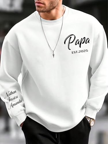 Personalized Fathers Day Christmas Birthday Gift Idea for Dad Papa, Custom Sweatshirt T-shirt Hoodie with Name4