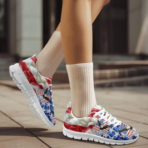Image of GIFTPUZZ Mens Lace Up Athletic Trainers Running Sneakers Wedge Breathable Gym Lightweight Sports Tennis Shoes