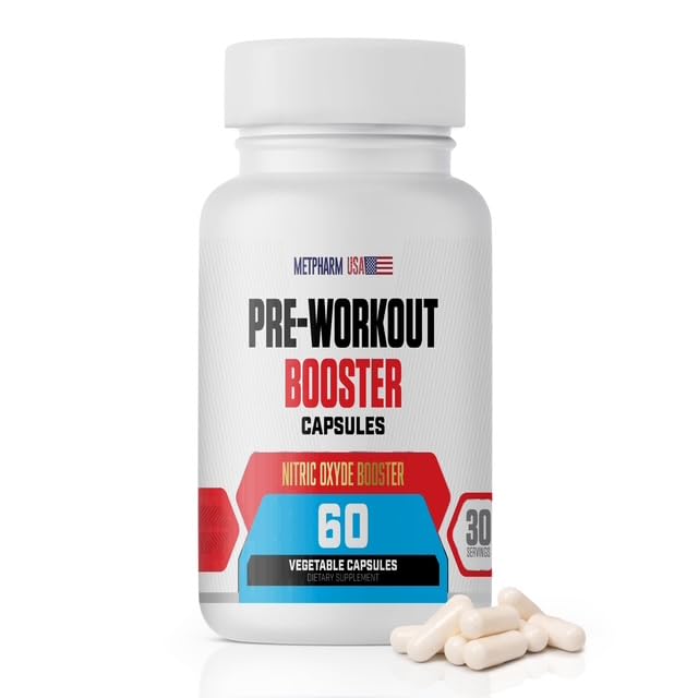 MetpharmUSA Pré-treino com arginina, L-citrulina e L-tirosina — 60 cápsulas