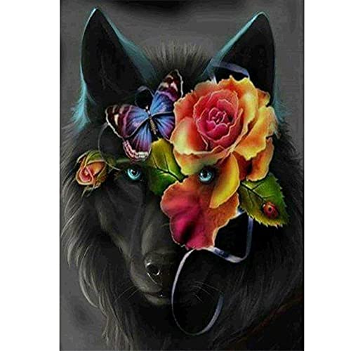 Peinture diamant loup 5D kit complet anti stress grand format