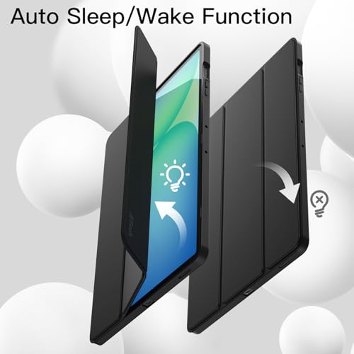 JETech Case for Samsung Galaxy Tab S10 FE Plus/S10 FE+ 13.1-Inch with S Pen Holder, Soft TPU Tri-Fold Stand Protective Tablet Cover, Support S Pen Charging, Auto Wake/Sleep (Black) by JETech - Used condition - Image 6