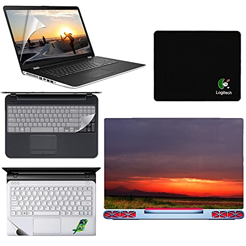 sdm 5in1 Combo, HD, UV Printed, Protected, Bubble Free, Scratchproof, for 15.6 inches on 3M Vinyl with Screen Guard and Key Protector, pelmrest Skin,Mouse-pad Combo Set 64