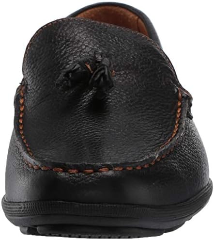 Driver Club USA Unisex Kids Boys/Girls Leather Driving Loafer with Tassle Detail, Black Grainy, 1 M US Little | Image 1