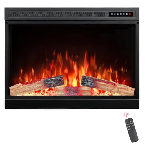 ZAFRO 39” Electric Fireplace Insert with Touch Screen,Realistic Flame and
