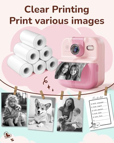 Image of White Sticker Paper Refill Compatible with ESOXOFFORE & P02 P01 K23 Kids Cameras & Most Kids Cameras, Compatible with NADAIIN D20 D21 Phomemo Memoking T02 M02 Q02E Paper, 6 Rolls (53MM*.3.5M /Roll)