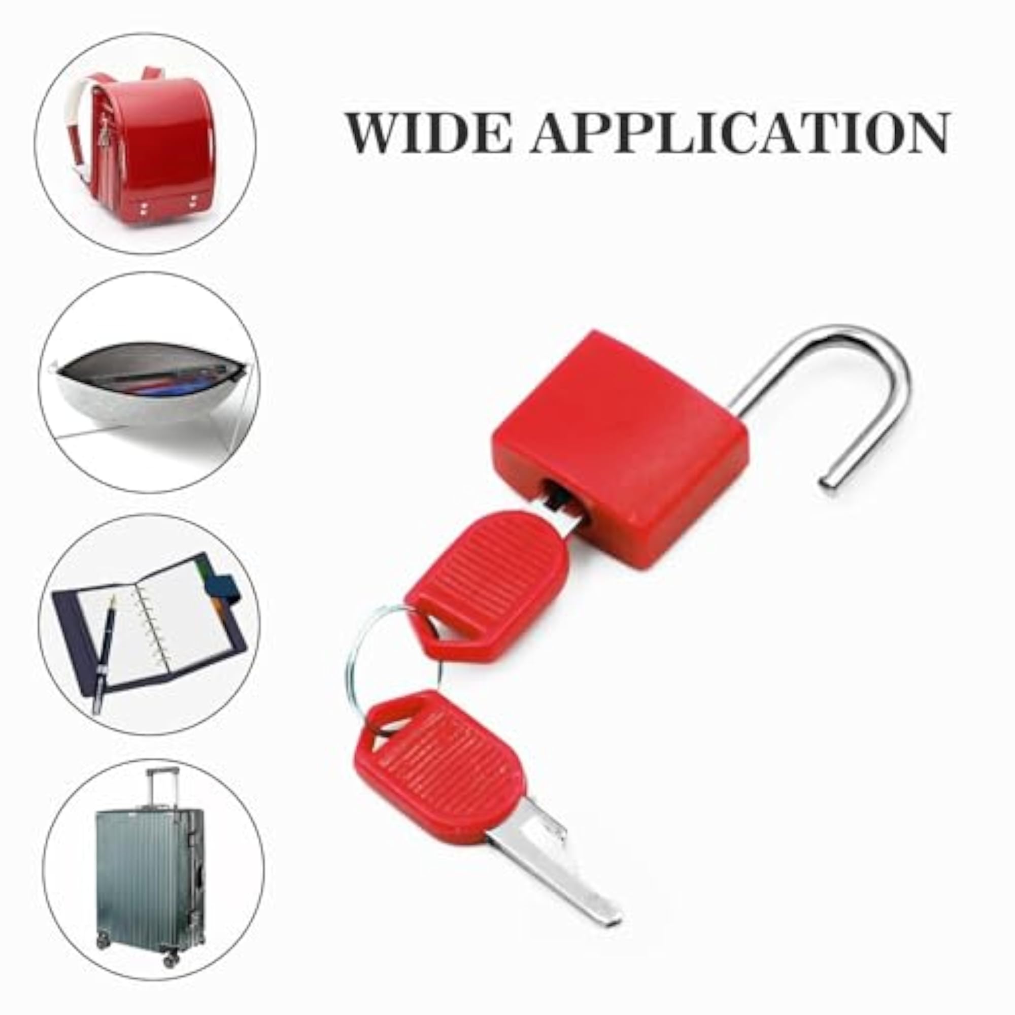 Mini Keyed Padlock for Luggage, Copper Metal Travel Lock