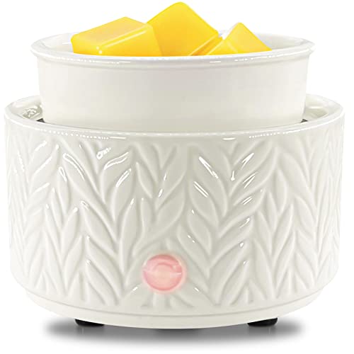 Comparison: Best Wax Warmers For Wax Melts 8 EQUSUPRO Wax Melt Warmer for Scented Wax Melts 3-in-1 Electric Ceramic Candle Wax Warmer Burner Fragrance Wax Melter for Home Office Bedroom Gift & Decor (Leaf)