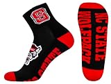 DB Fan Gear North Carolina State Wolfpack Black Quarter Socks - NCAA Officially Licensed