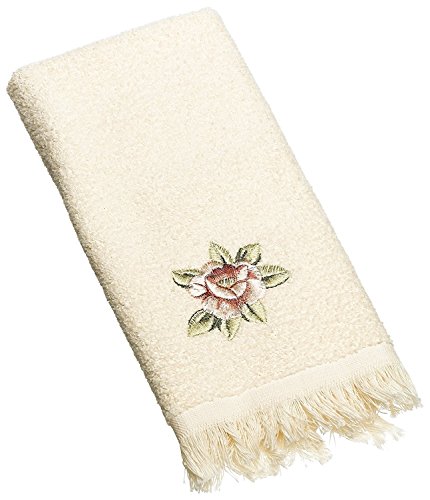 Avanti Linens Rosefan Fingertip Towel, Ivory, 18.00