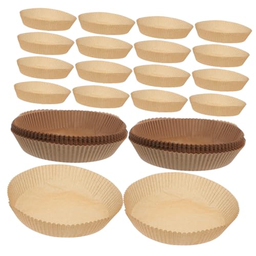 CONGARTENO 300 Piezas plato de papel para freidora Horneando transatlántico salpicar tazones para hornear freidora de aire revestimiento de la freidora de aire pulpa de madera