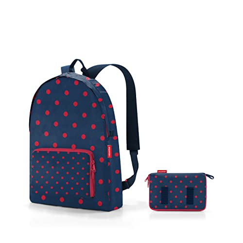 reisenthel mini maxi rucksack mixed dots red - faltbarer kompakter Rucksack -wasserabweisend, Couleur:mixed dots red