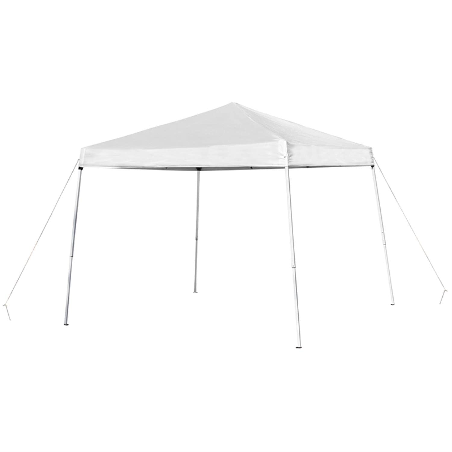 Flash Furniture Harris 8'x8' White Outdoor Pop Up Event Slanted Leg Canopy Tent with Carry Bag