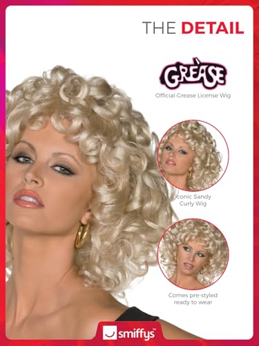 Peluca de Sandy en Grease de Smiffys rubia rizada para Halloween 4