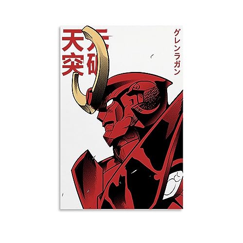 Image of Tengen Toppa Gurren Lagann Anime Poster for Bedroom Aesthetic Wall Decor Canvas Wall Art Gift 12x18inch(30x45cm)