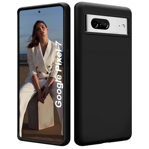 ISOI - Funda para Google Pixel 7, Carcasa Silicona líquida Suave, Protección de Cuerpo Completo Ultra Delgada a Prueba de Golpes - Negro