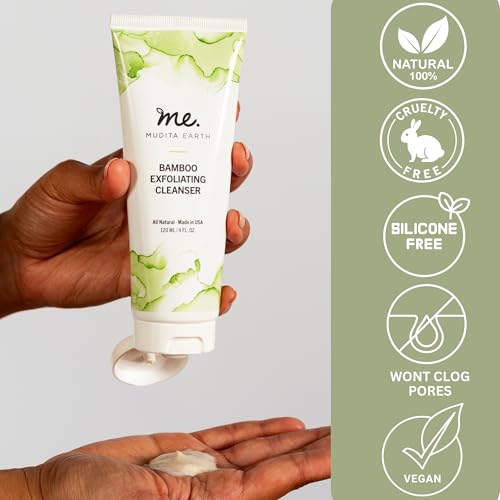 Mudita Earth Organic Bamboo Microdermabrasion Facial Scrub: for Acne and Sensitive Skin, Micro Dermabrasion Bamboo Powder Scrub with Lactic Acid - Image 5