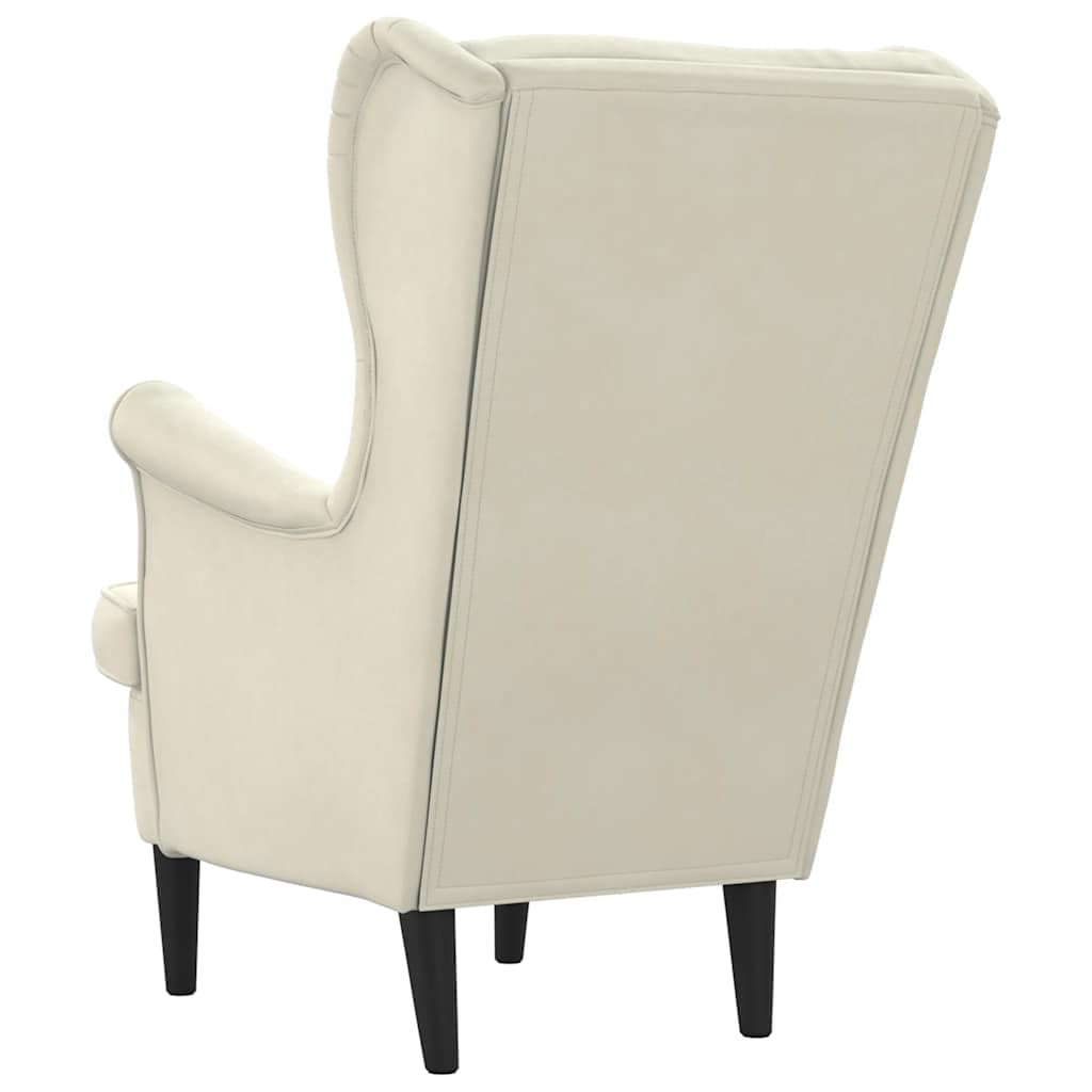 vidaXL Sillón de Terciopelo Blanco Crema