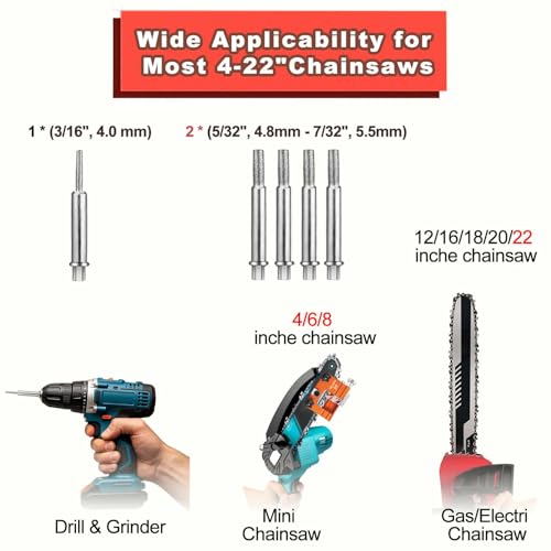 Image of Chainsaw Sharpener Jig with 5 Tungsten Bits & Carry Bag, Portable Universal Hand Crank Chain Saw Sharpener Tool Kit Accessories for 4 inch- 22 inch Saw Chain Sharpening