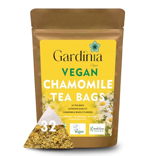 Gardinia Origins - Infusiones de Flores de Manzanilla Natural Egipcia, 32 Uds | Agricultura Vegana Certificada | Descanso y Relajación | Digestión Armoniosa | Floral