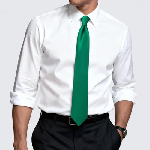 Image of Hi-Tie Men's Extra Long Solid Satin Tie Set 63 Inch /70 Inch Formal Necktie