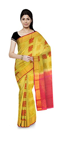 M SIVA NAGESWARA RAO HANDLOOMS Chirala Silk Saree for Women (Yellow)
