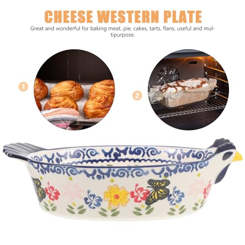 Plat de cuisson céramique forme de poulet en argile émaillée durable - 8