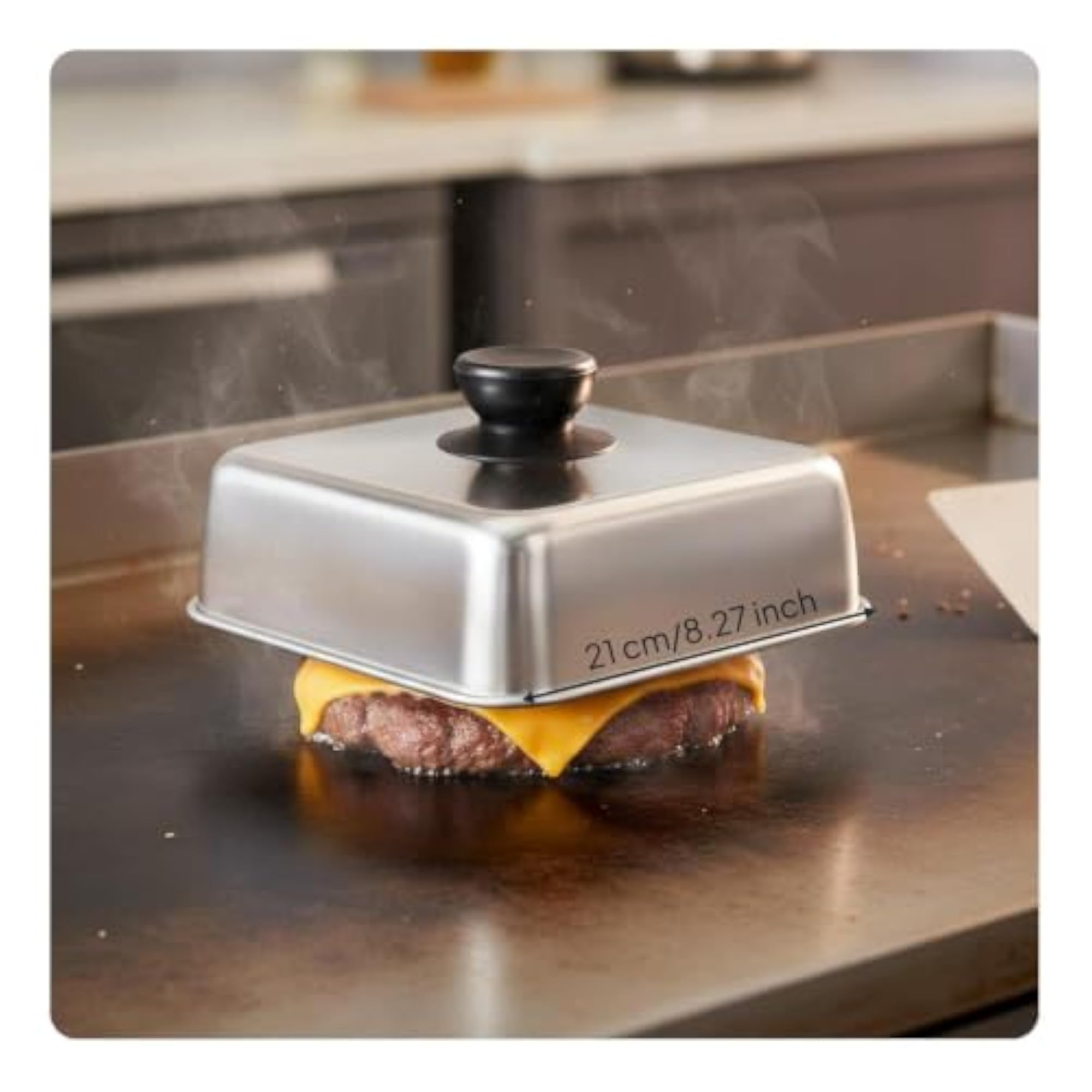 Square Burger Cover for BBQ Enthusiasts, Cheese Melting Dome