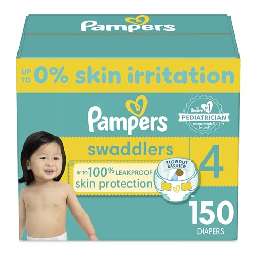 Image of Pampers Swaddlers Diapers - Size 4, One Month Supply (150 Count), Ultra Soft Disposable Baby Diapers