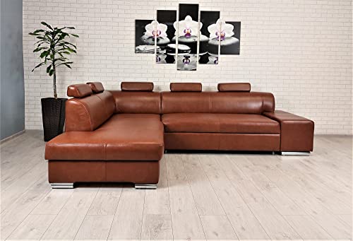 Quattro Meble Ecksofa London II 5z 275 x 200 Echtleder Sofa Couch mit Schlaffunktion, Bettkasten und Kopfstützen Echt Leder Eck Couch große Farbauswahl Quattro Meble Ecksofa London II 5z 275 x 200 Echtleder Sofa Couch mit Schlaffunktion, Bettkasten und Kopfstützen Echt Leder Eck Couch große Farbauswahl